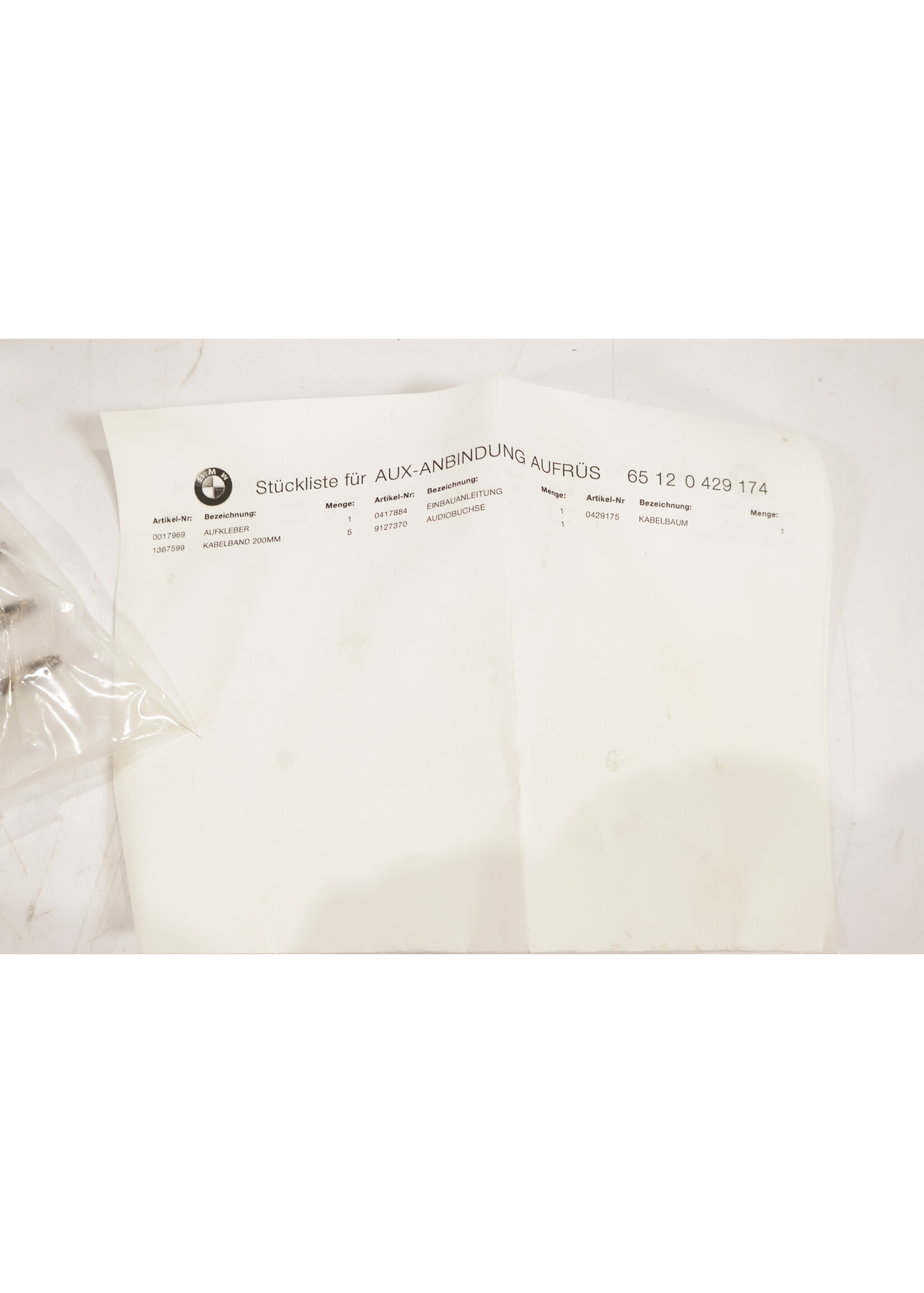 BMW BMW X6 E71 OEM Umrüstsatz mit AUX-Anschluss 65120429174 0429174
