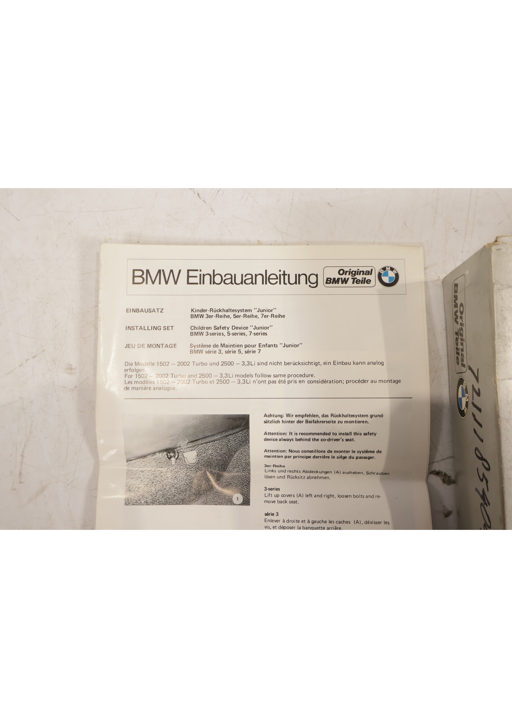 BMW BMW OEM Kinder gordel junior NIEUW! 72111854044 1854044