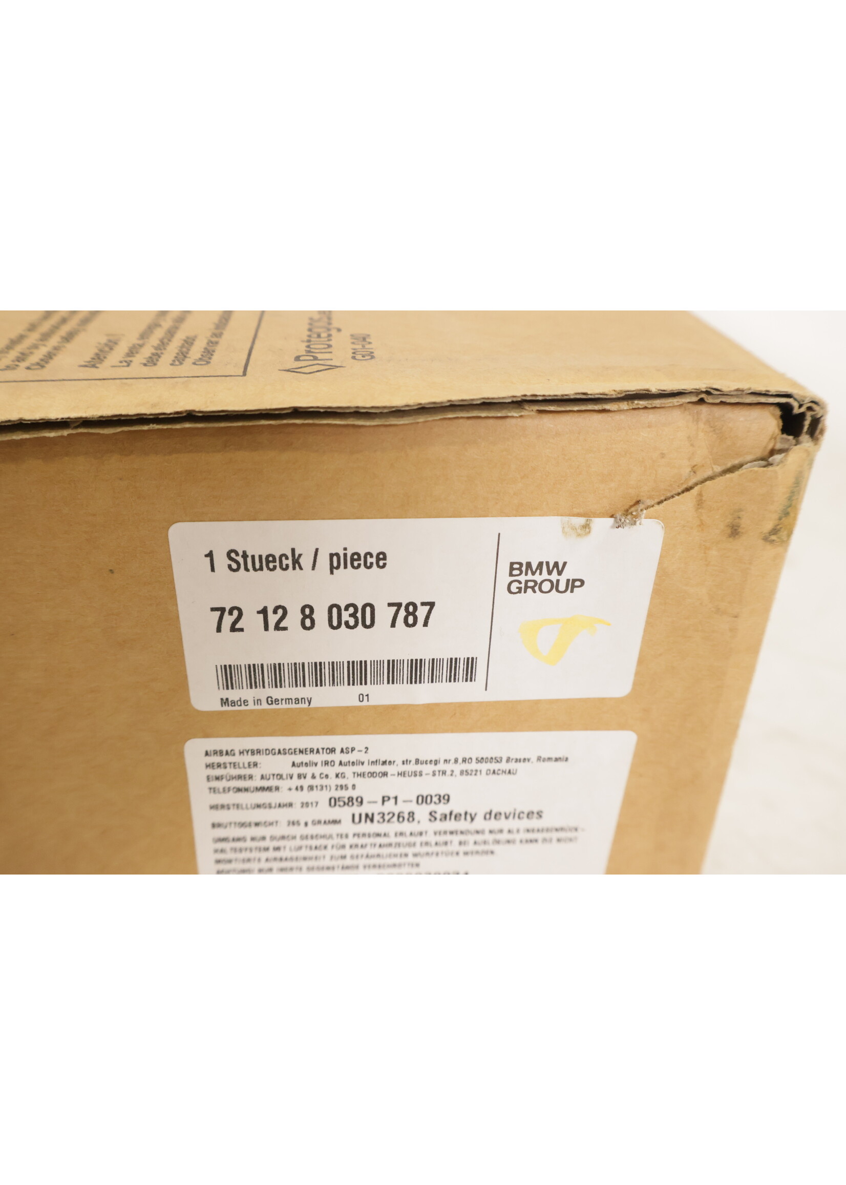 BMW BMW F06 F12 F13 6er OEM Airbag Sitz links vorne NEU! 72128030787 8030787