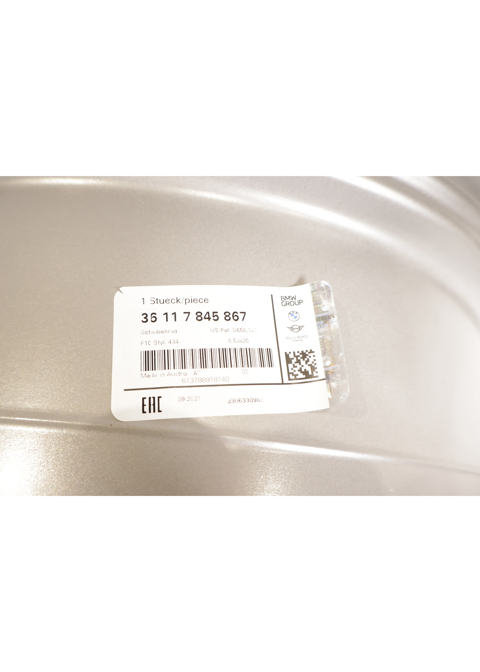 BMW BMW 5 & 6 Series F10 F11 F12 F13 M Rim Double Spoke 8.5J 20'' ET 33 36117845867 7845867