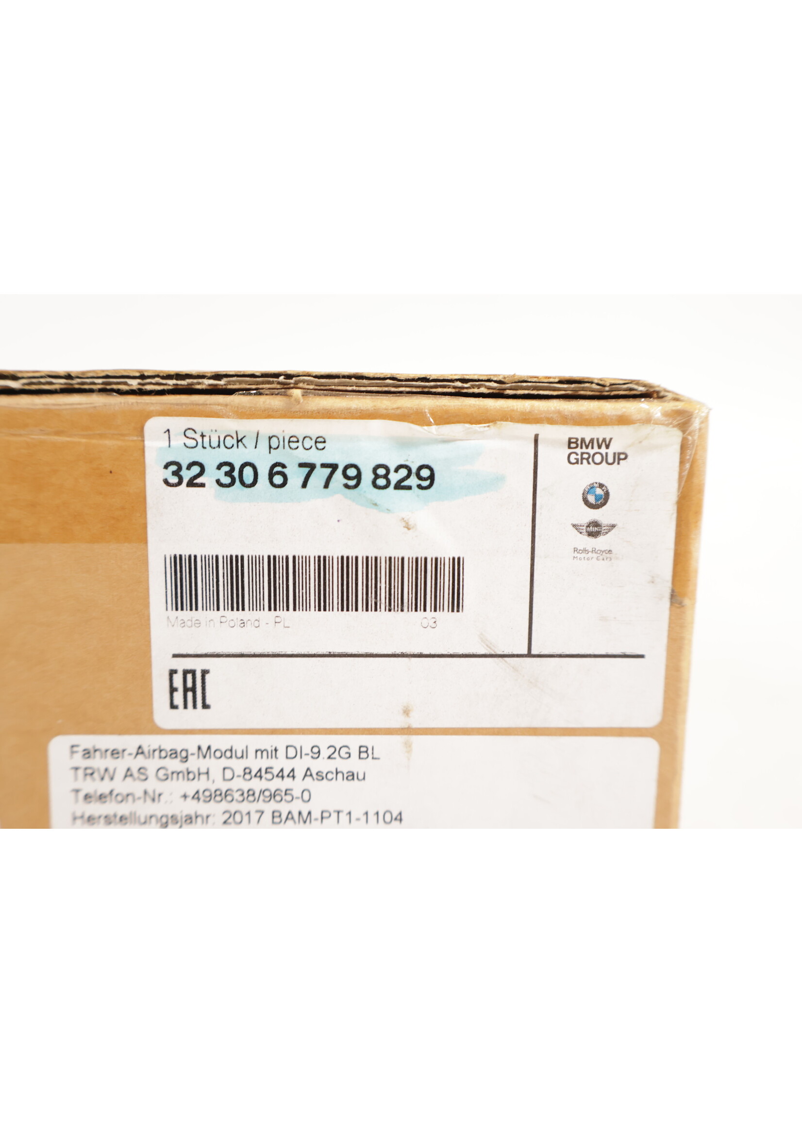 BMW BMW X1 E84 3 Serie E91OEM Stuur airbag NIEUW! 32306779829 6779829