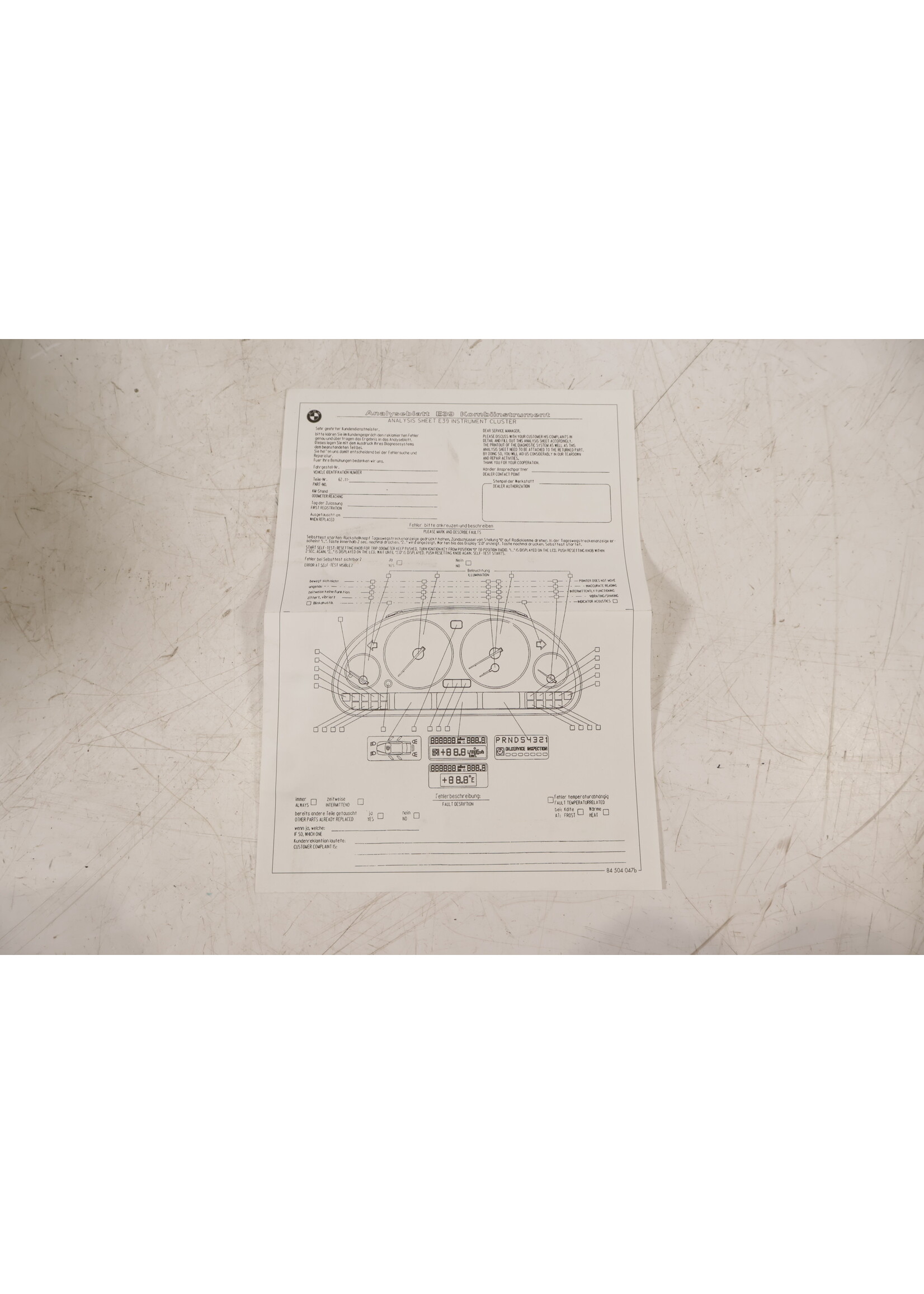 BMW BMW 5 Serie E39 Kilometerteller / Instrument cluster NIEUW! 62116914928 87001313