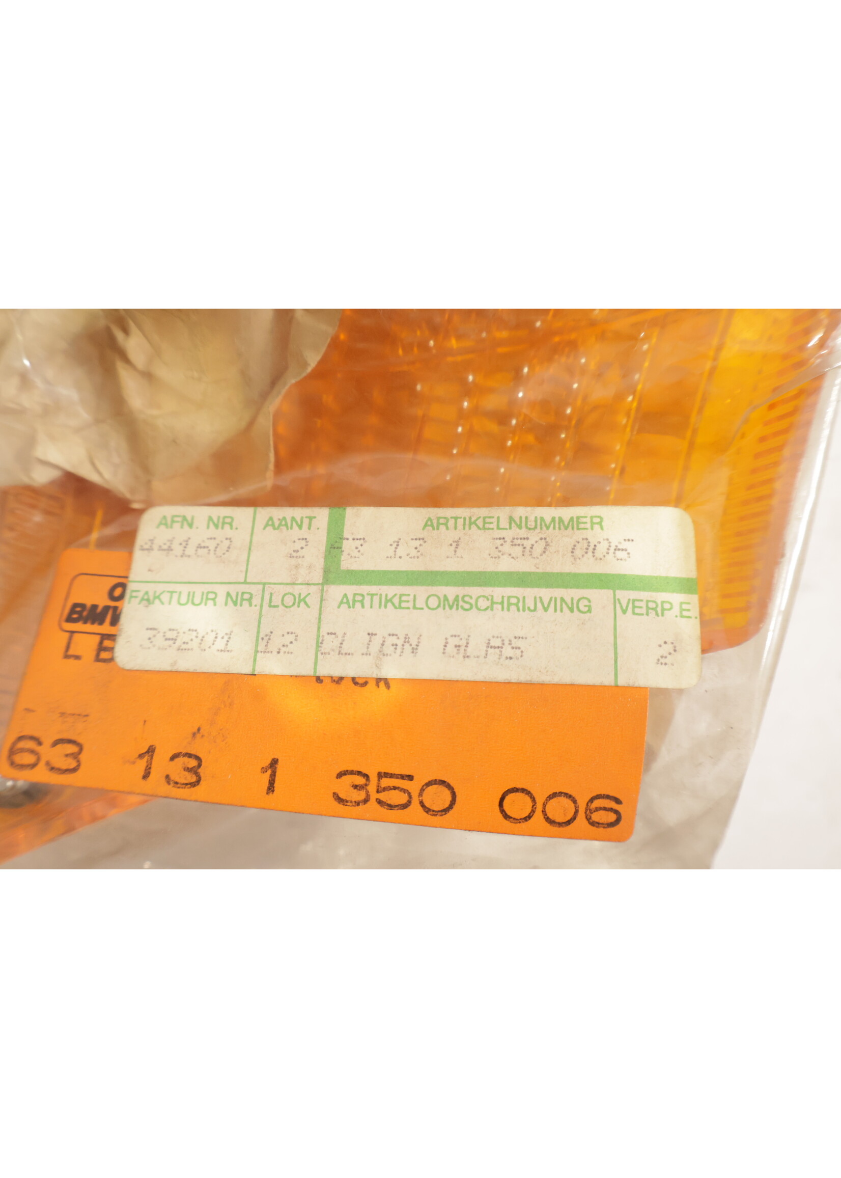 BMW BMW E3 OEM  Knipperlicht glas rechts NIEUW! 63131350006