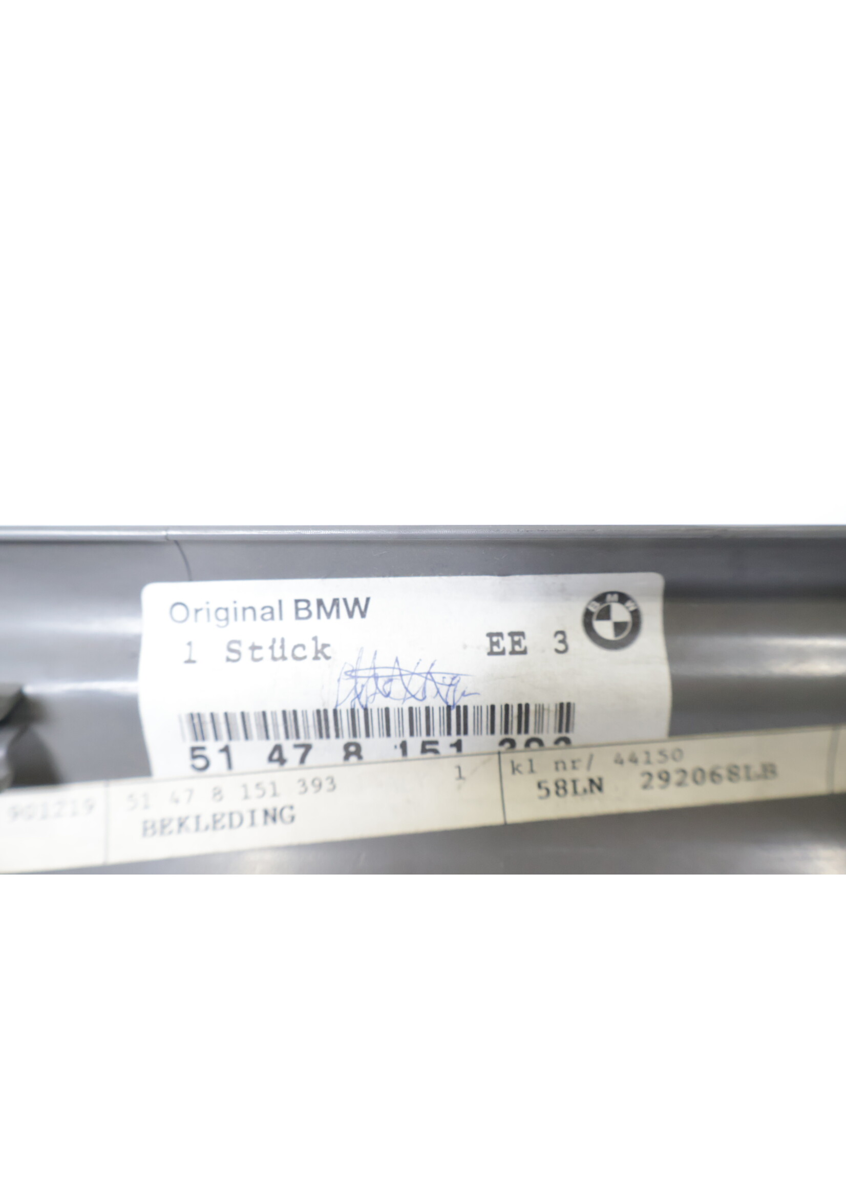 BMW BMW E36 3 Serie Coupe OEM Instaplijst binnenzijde grijs NIEUW! 51478151393