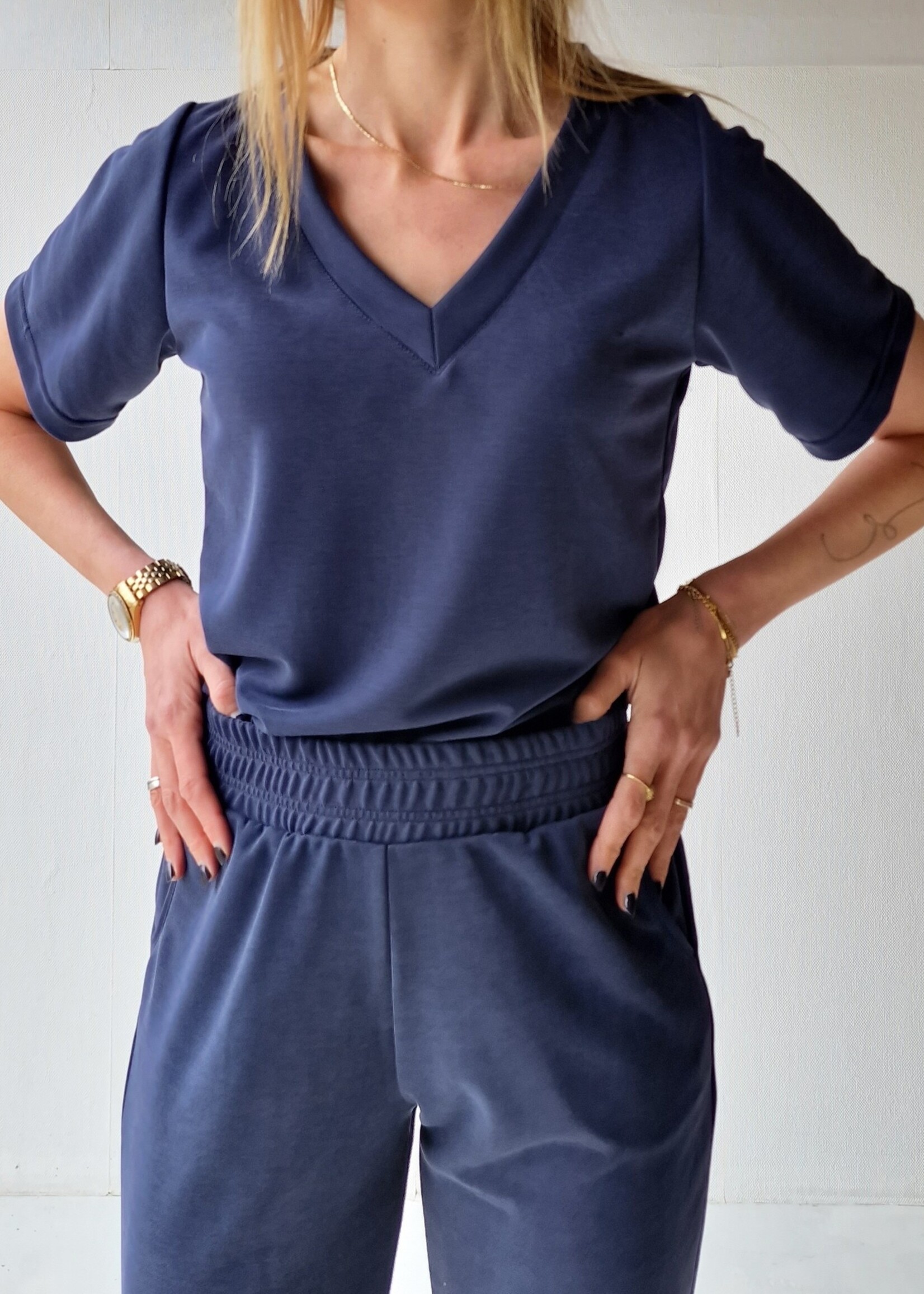 MadameLiz Combi set | shirt | modal dark blue