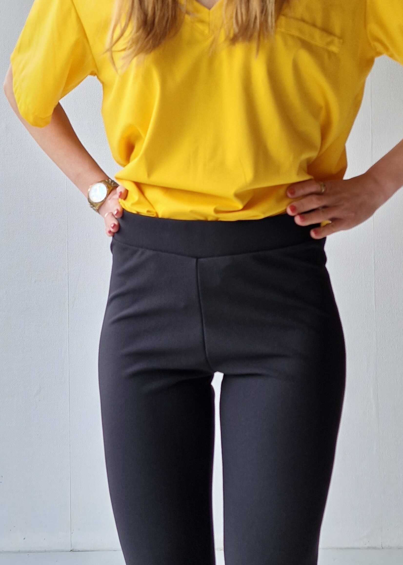 MadameLiz Broek met hoge split  | zwart | extra lang