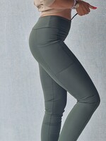 MadameLiz Lange Sportleggings | mit Seitentasche | kakhi grün