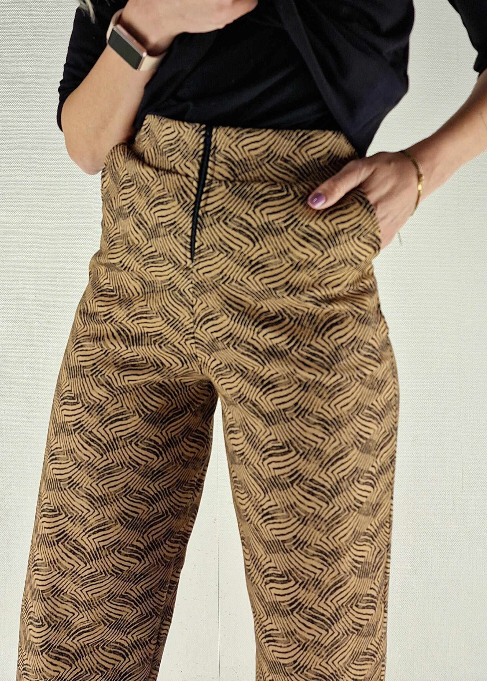 MadameLiz Wide leg | zebra brown print | extra lang