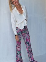 MadameLiz Flared pants | leopink print | tall | length 32, 34, 36