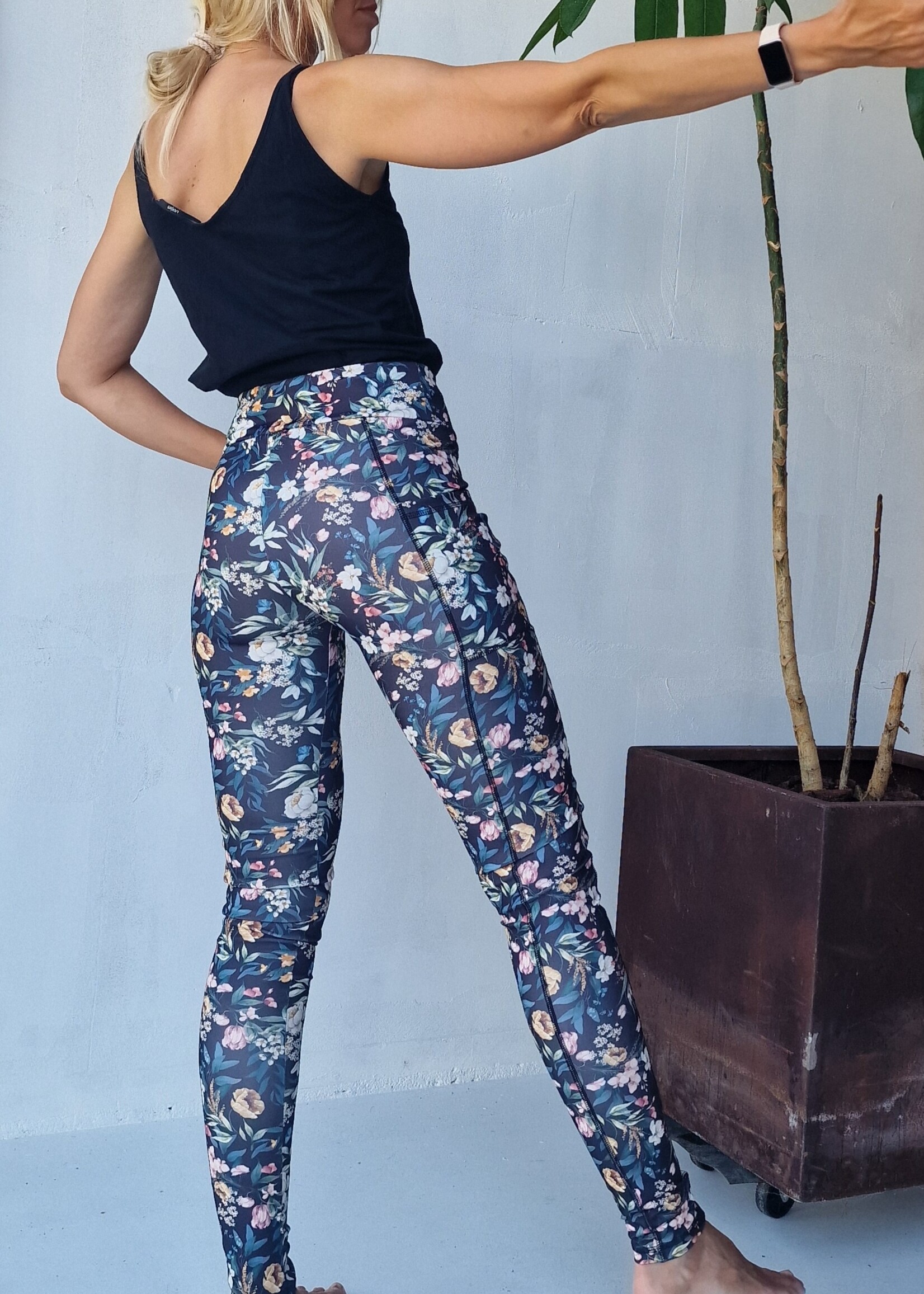 MadameLiz Sportlegging | bloemenprint | lengte 36 | extra lang