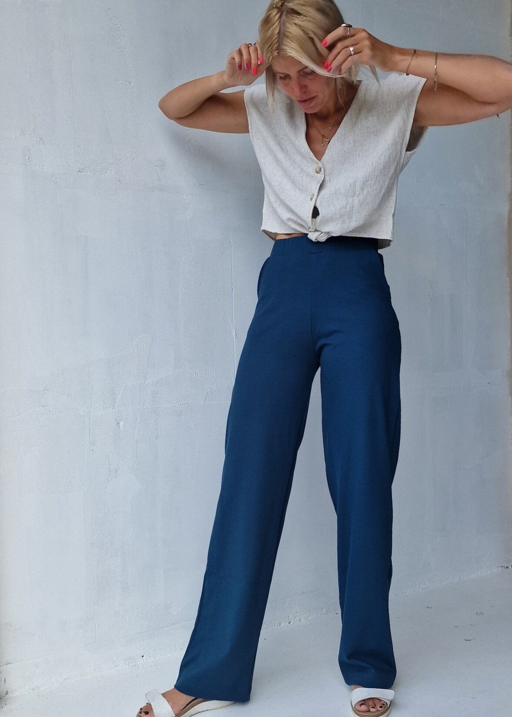 MadameLiz Extra long wide leg | petrol | tall | lengtemaat 36