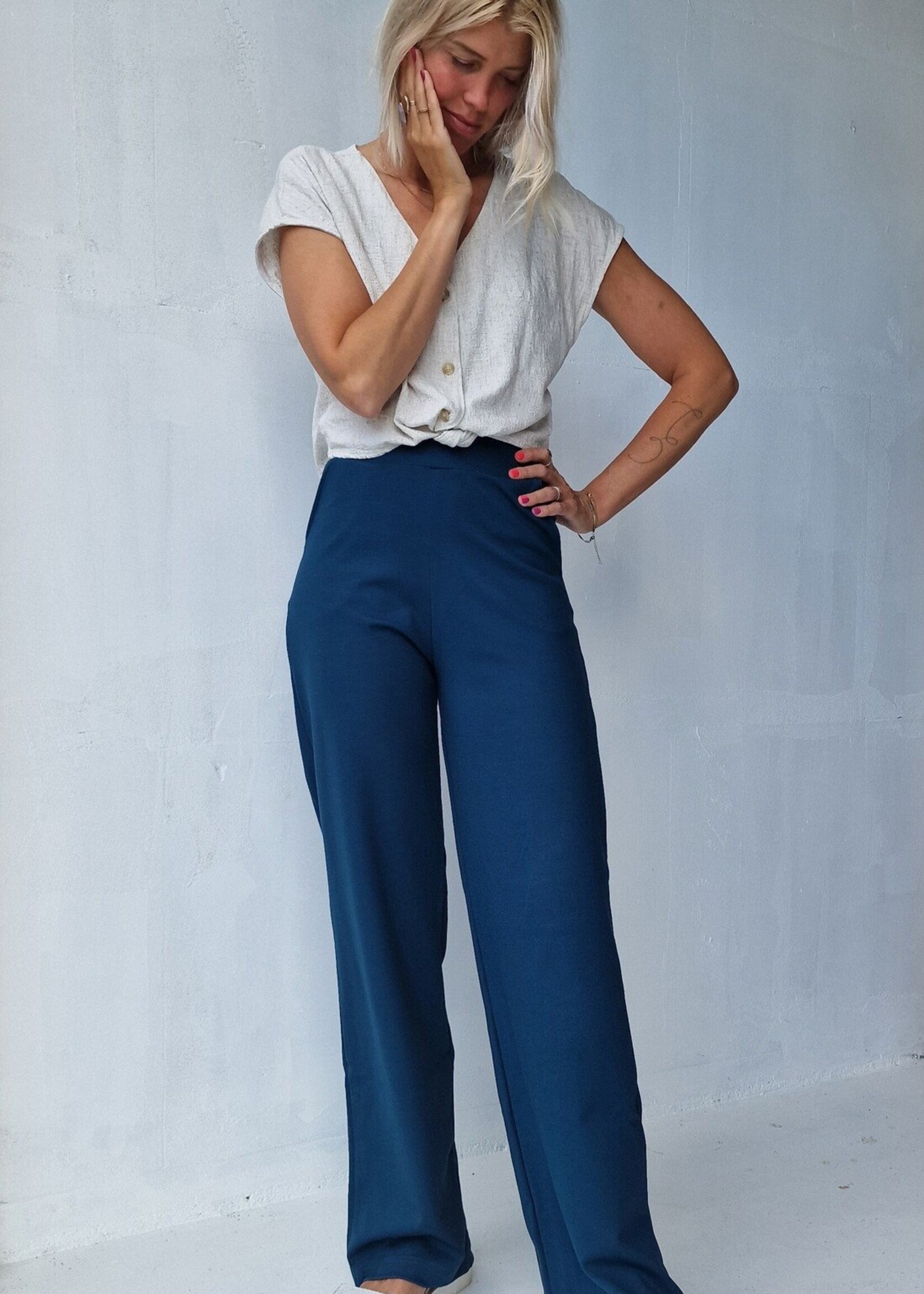 MadameLiz Extra lange wide leg | petrol | tall | lengtemaat 36