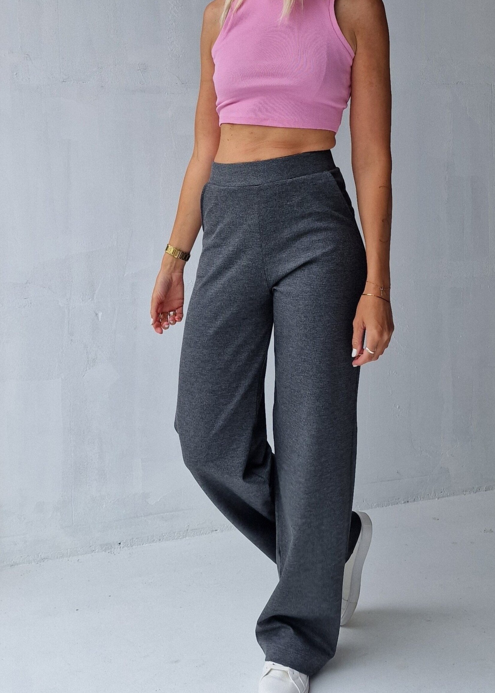 MadameLiz Extra lange wide leg | donkergrijs | tall | lengtemaat 36