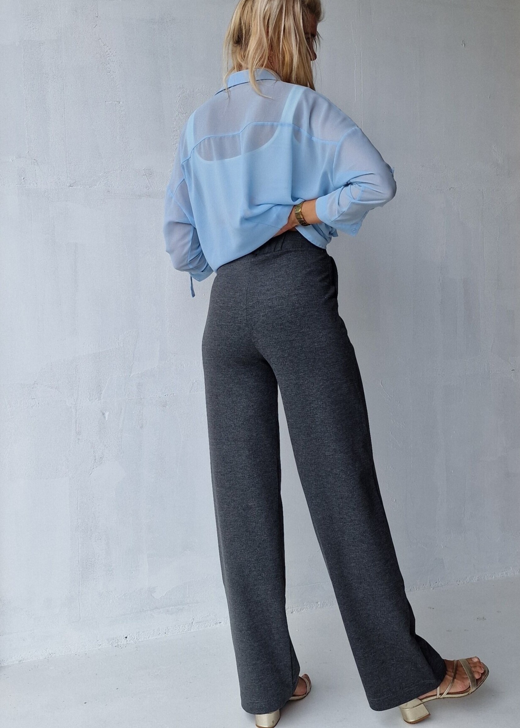 MadameLiz Extra lange wide leg | donkergrijs | tall | lengtemaat 36