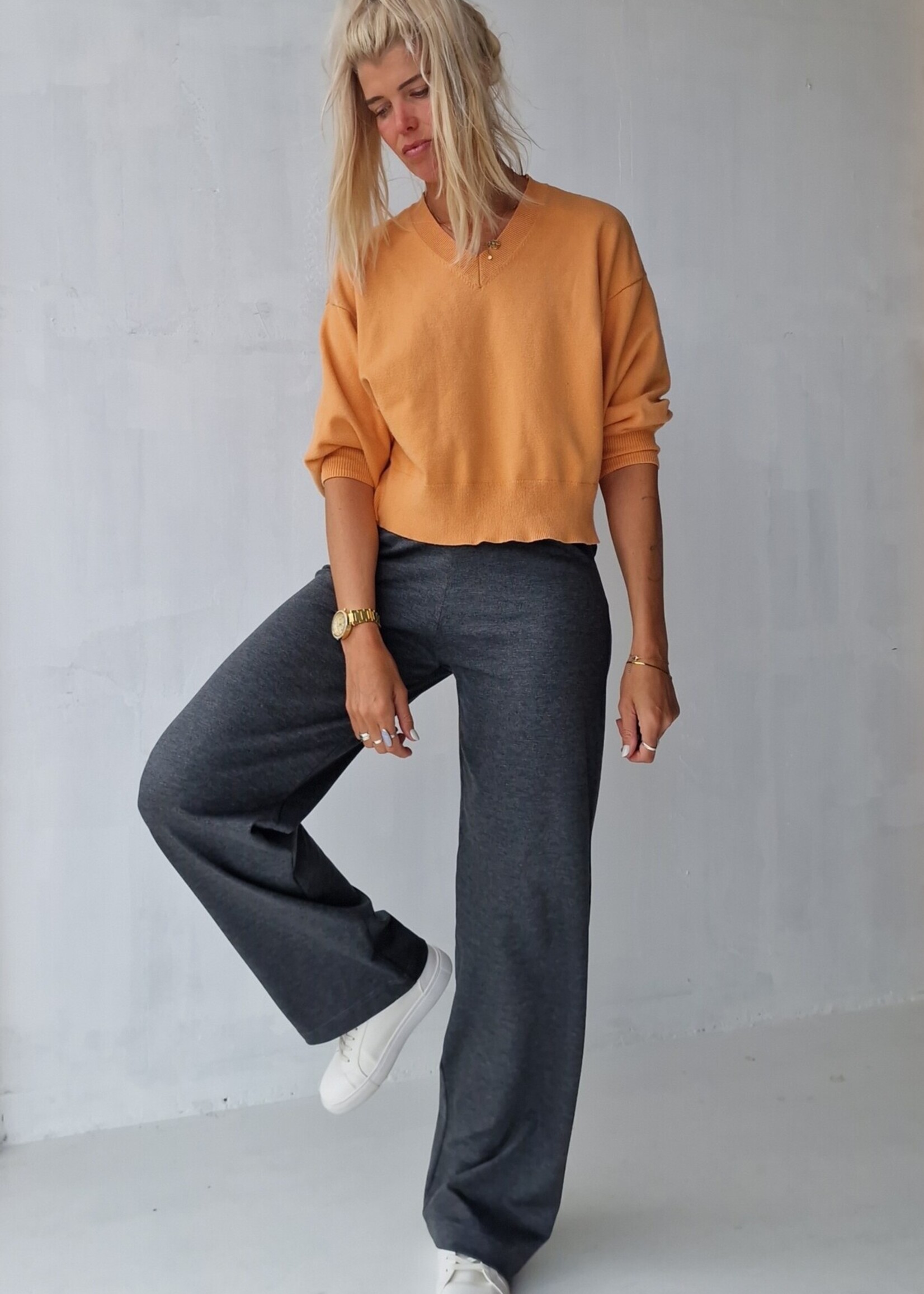 MadameLiz Extra lange wide leg | donkergrijs | tall | lengtemaat 36