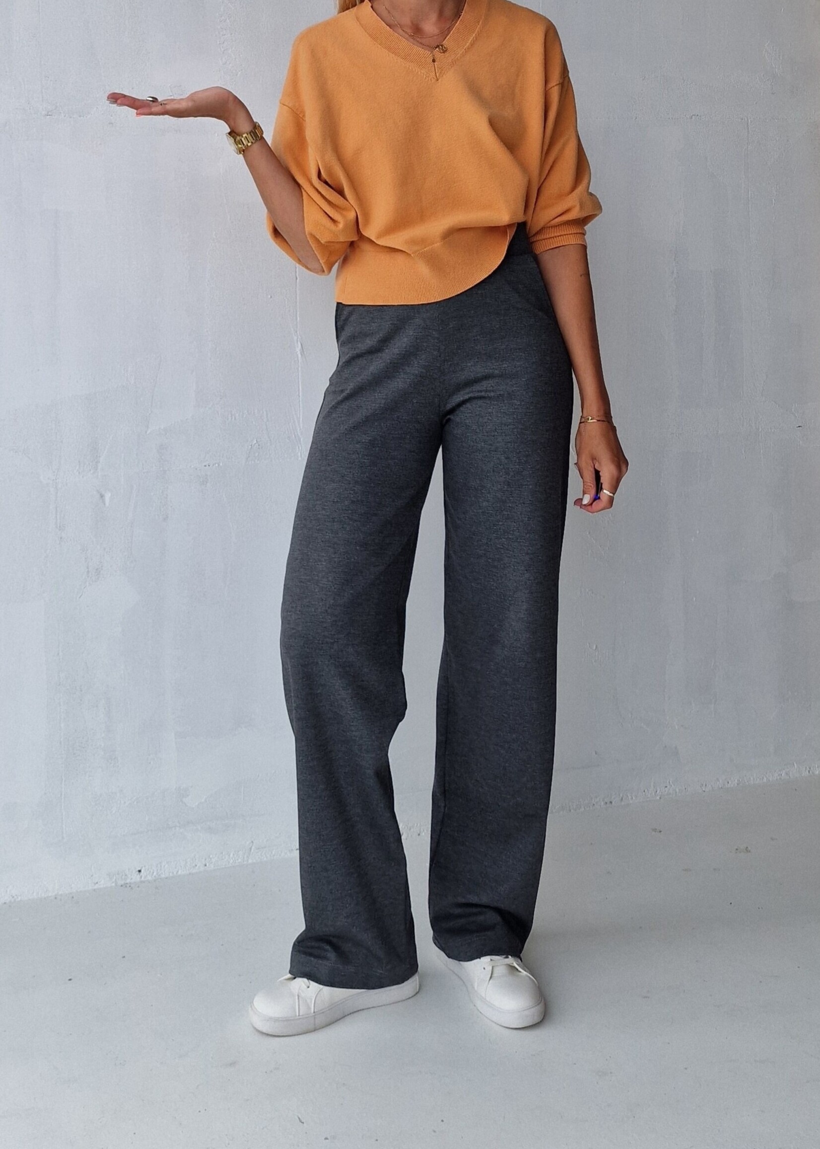 MadameLiz Extra lange wide leg | donkergrijs | tall | lengtemaat 36