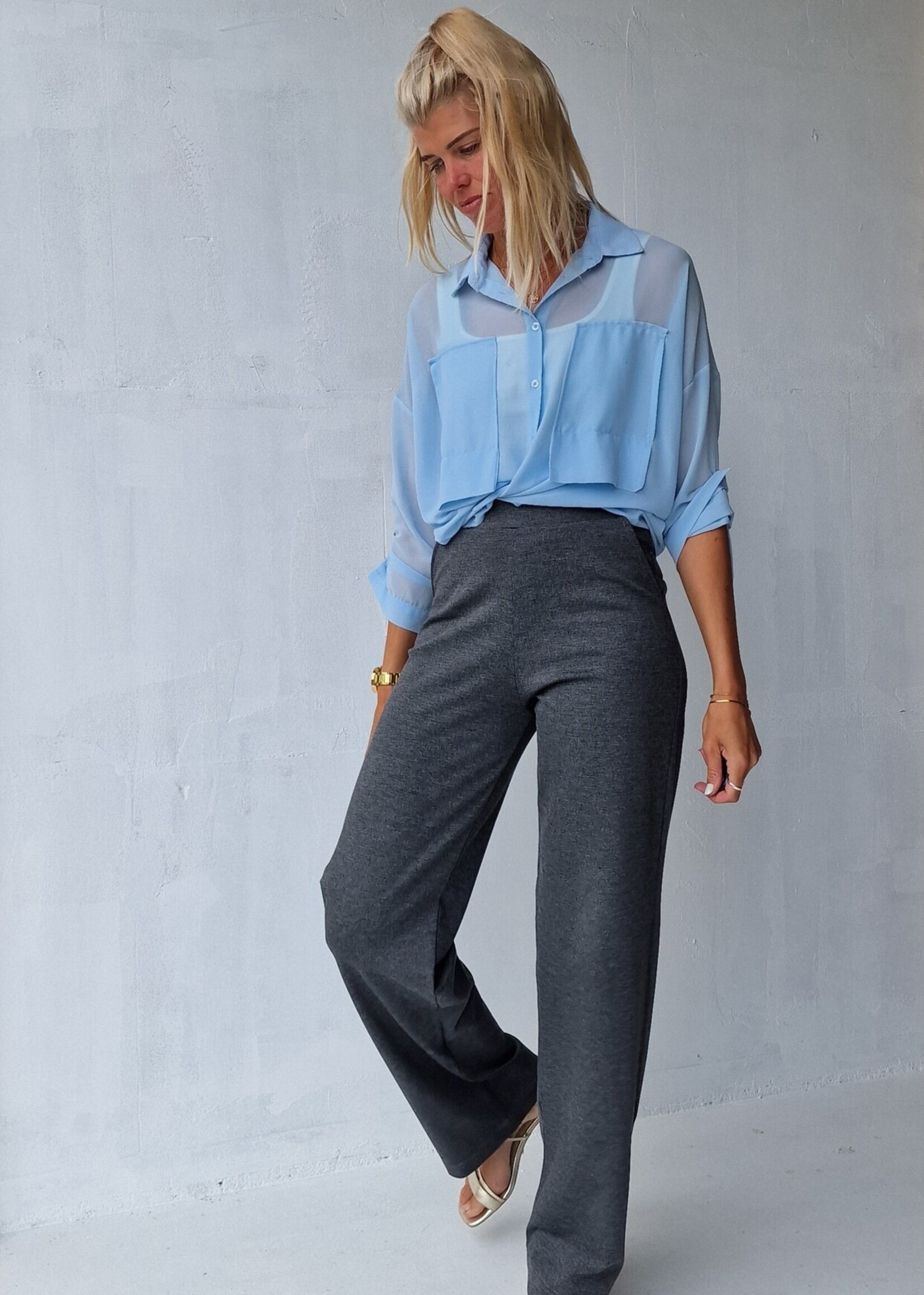 MadameLiz Extra lange wide leg | donkergrijs | tall | lengtemaat 36