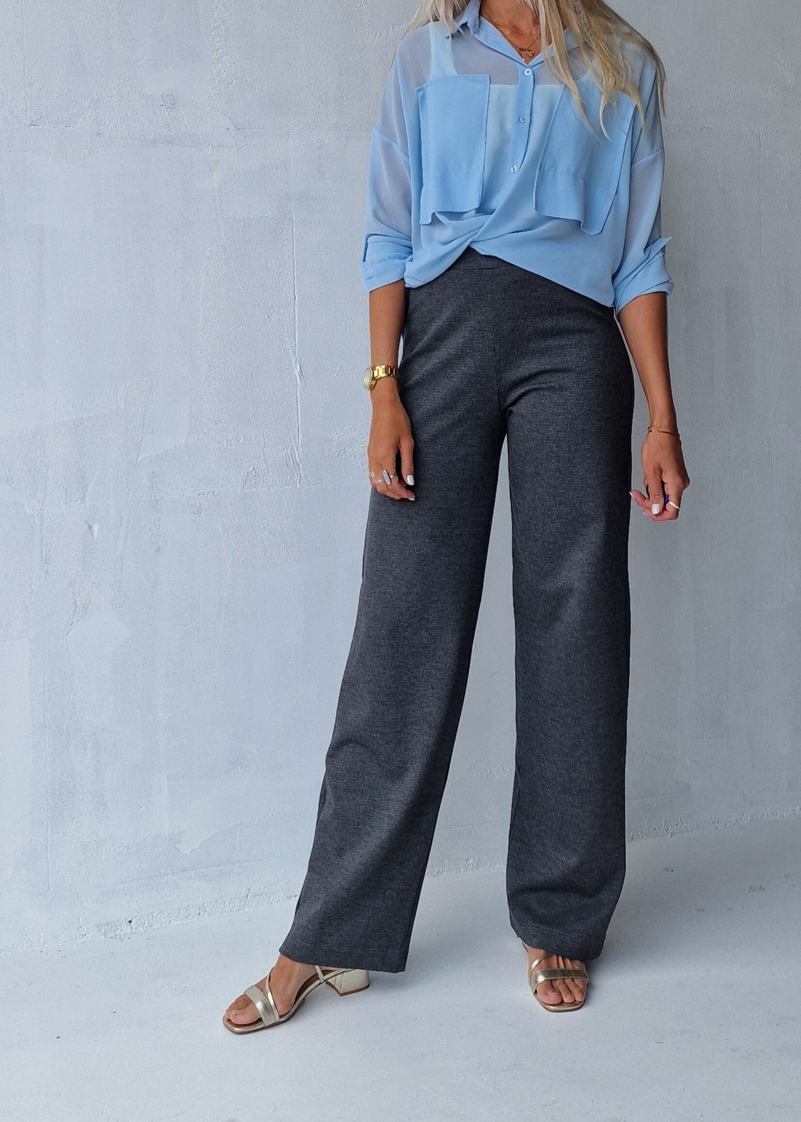 MadameLiz Extra lange wide leg | donkergrijs | tall | lengtemaat 36