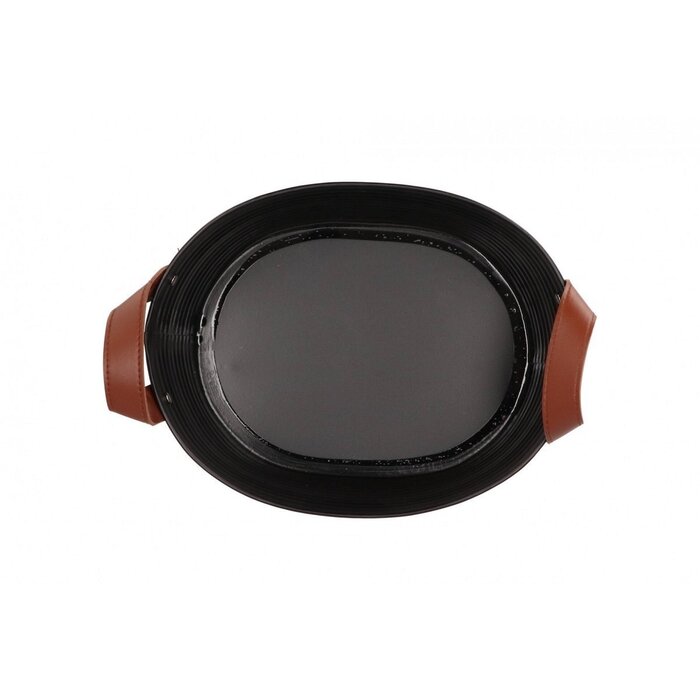 Übertopf aus Zink oval | schwarz | 23x18x12 cm