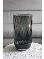 Vase of the world grijs zwarte wave vaas