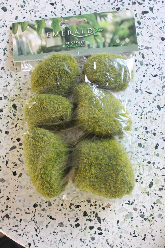 Zijden kunstbloem Kunstmos - 6 Bolletjes