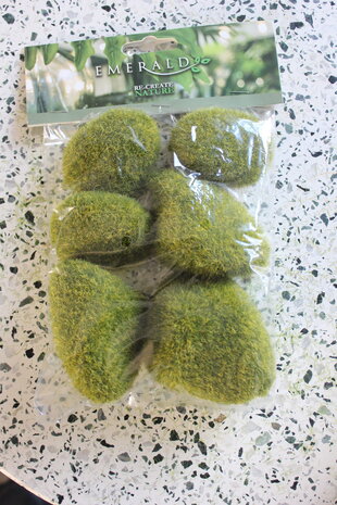 Zijden kunstbloem Kunstmos - 6 Bolletjes