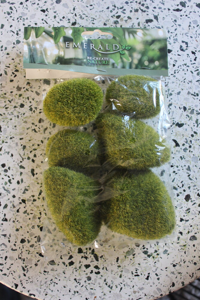 Zijden kunstbloem Kunstmos - 6 Bolletjes