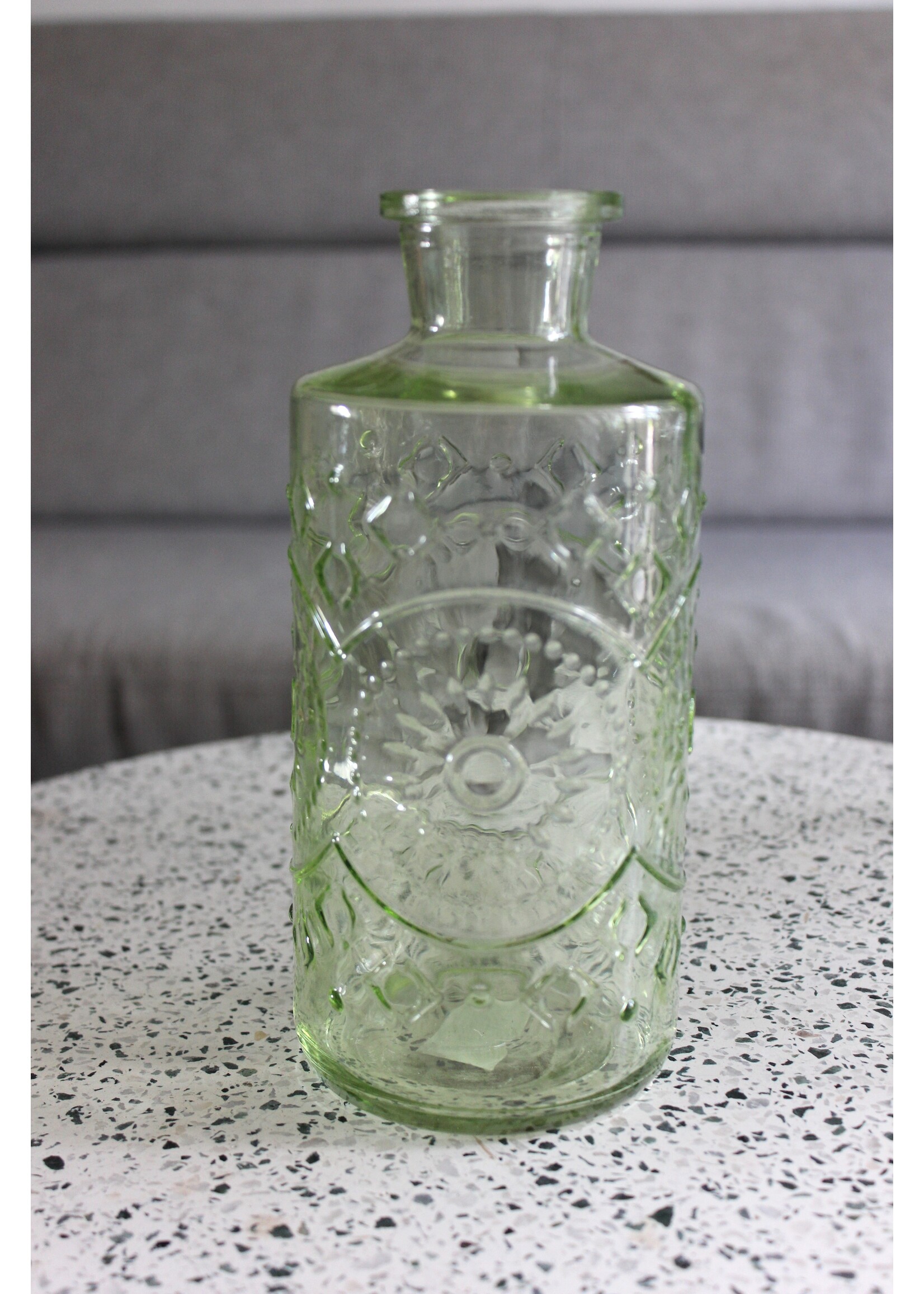 Fles vaas groen 21 cm.