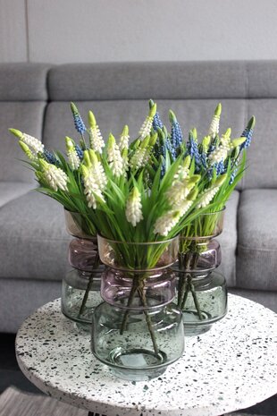 Zijden kunstbloem Blauw Witte Druifjes Zijden kunstbloem Blauw Witte Druifjes