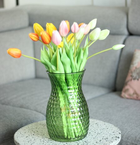 Vaas Verde Groen - Geschikt voor kunstbloemen - 25 cm Vaas Verde Groen - Geschikt voor kunstbloemen - 25 cm