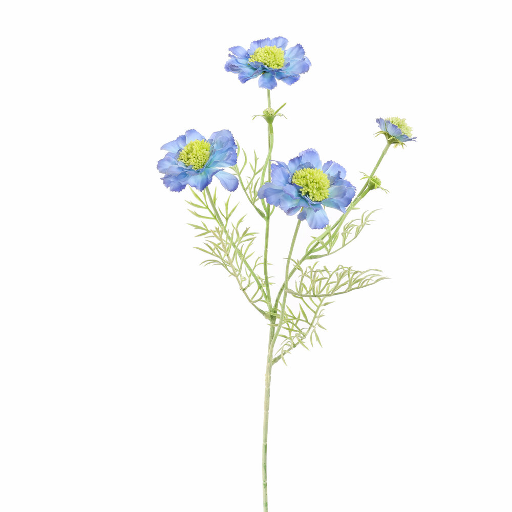 Zijden kunstbloem Scabiosa blauw