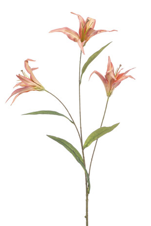 Zijden kunstbloem Koraal Lelie - 90 cm