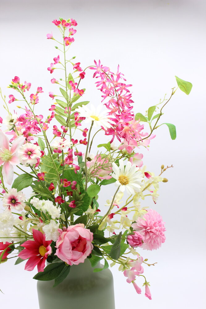 Zijden kunstbloemen boeket Pink Summer Zijden kunstbloemen boeket Pink Summer