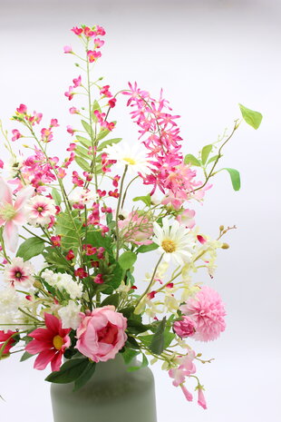 Zijden kunstbloemen boeket Pink Summer Zijden kunstbloemen boeket Pink Summer