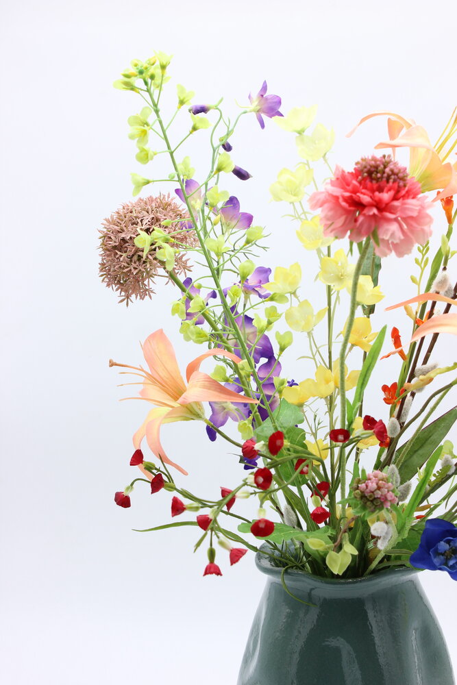 Zijden kunstbloemen boeket Plukboeket