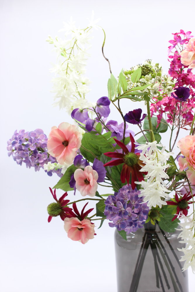 Zijden kunstbloemen boeket Lila Luxe Zijden kunstbloemen boeket Lila Luxe