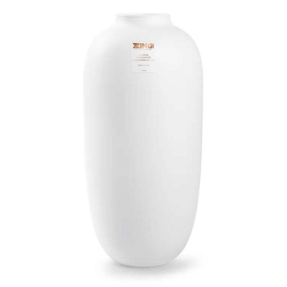 Vaas Glas Mat Wit - Geschikt voor kunstbloemen - 40 cm