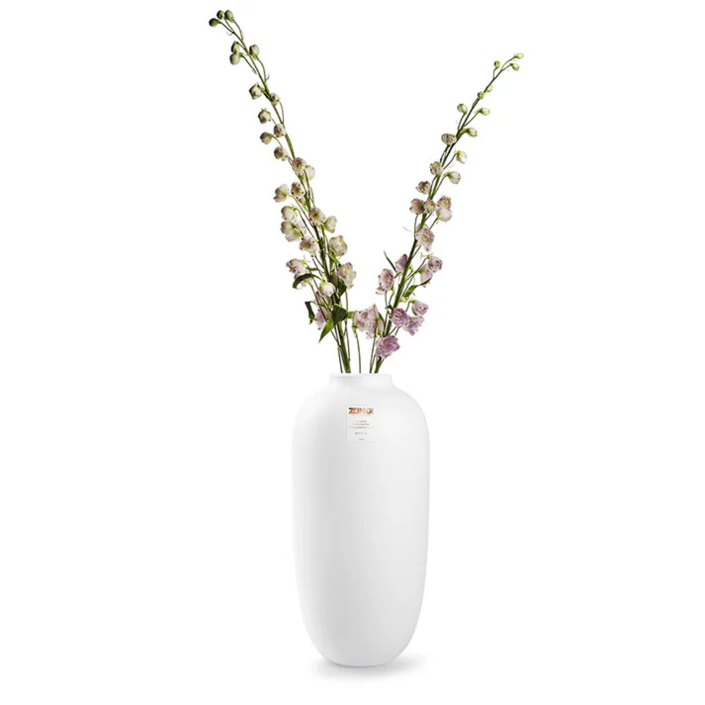 Vaas Glas Mat Wit - Geschikt voor kunstbloemen - 40 cm