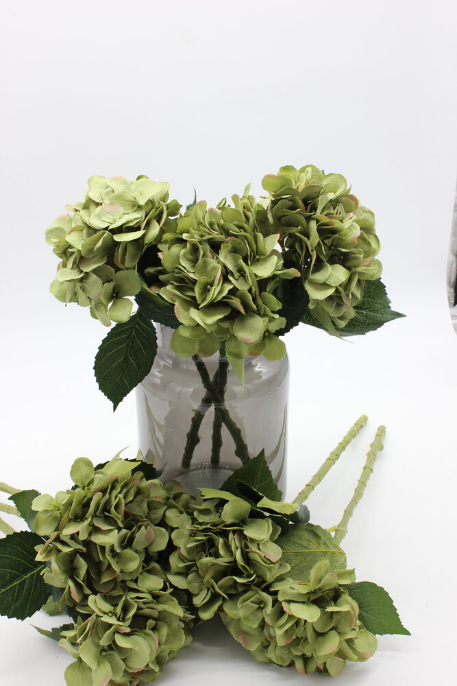 Zijden kunstbloem Hortensia bol