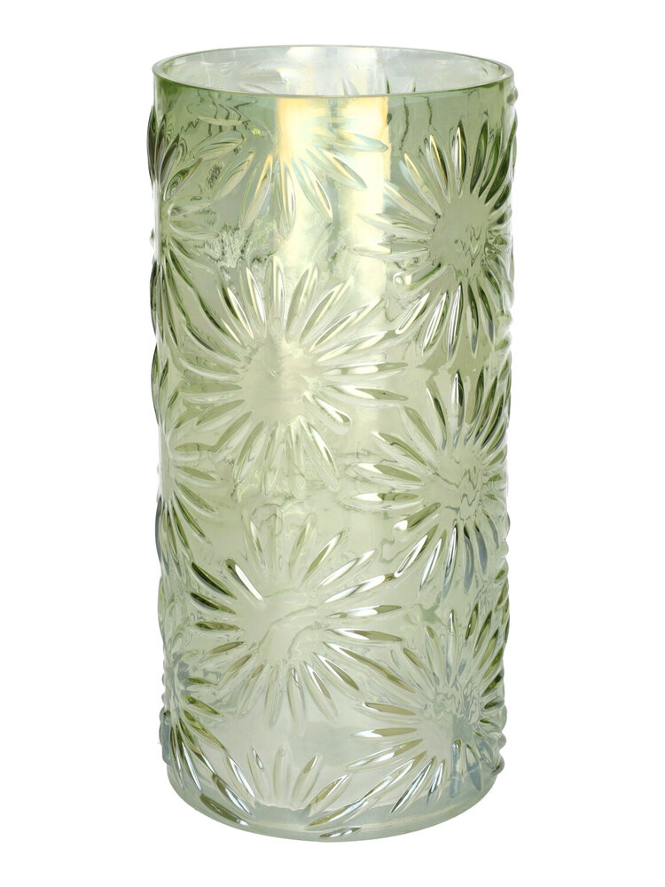 Vaas Serina Groen - Geschikt voor kunstbloemen -  25 cm