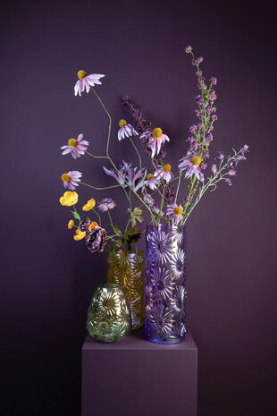 Vaas Serina Groen - Geschikt voor kunstbloemen -  25 cm