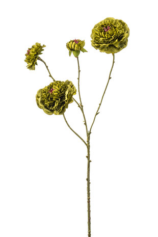 Zijden kunstbloem Zinnia groen