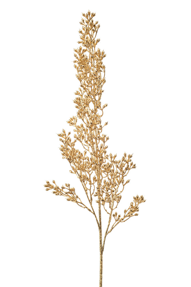 Zijden kunstbloem gouden bes