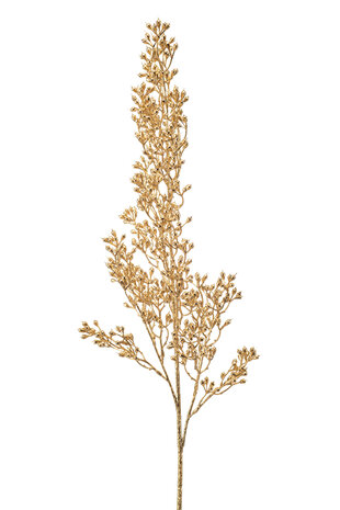 Zijden kunstbloem gouden bes