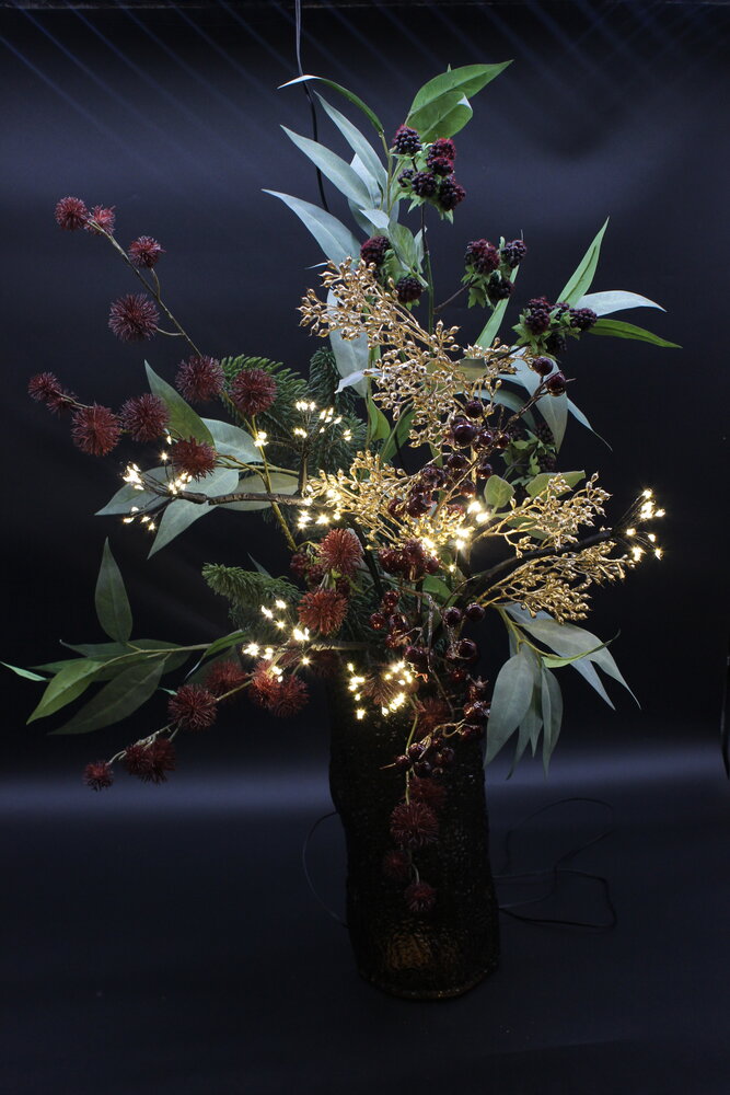 Kerst boeket met verlichting 75 cm