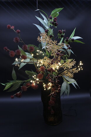 Kerst boeket met verlichting 75 cm