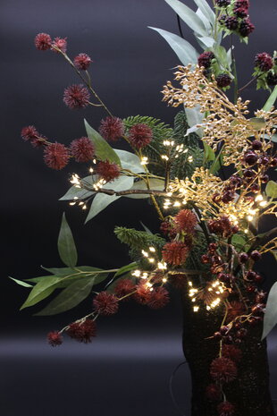 Kerst boeket met verlichting 75 cm