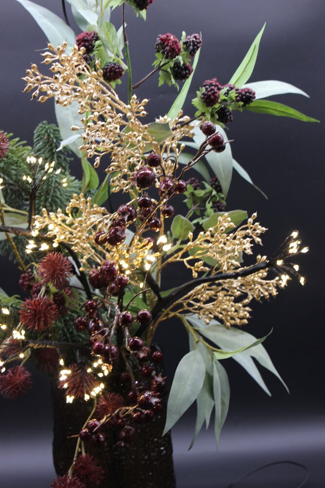 Kerst boeket met verlichting 75 cm