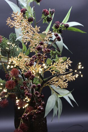 Kerst boeket met verlichting 75 cm