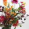 Zijden kunstbloemen boeket Warme Kerst